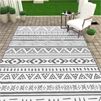 Dormot Outdoor Rug 5'x8' Grey&White