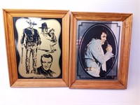 Vintage John Wayne and Elvis Bar Mirrors