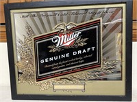 Miller genuine draft advertising mirror 18" x 20