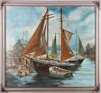 ANTHONY THIEME ORIGINAL SAILBOAT PAINTING AFTER