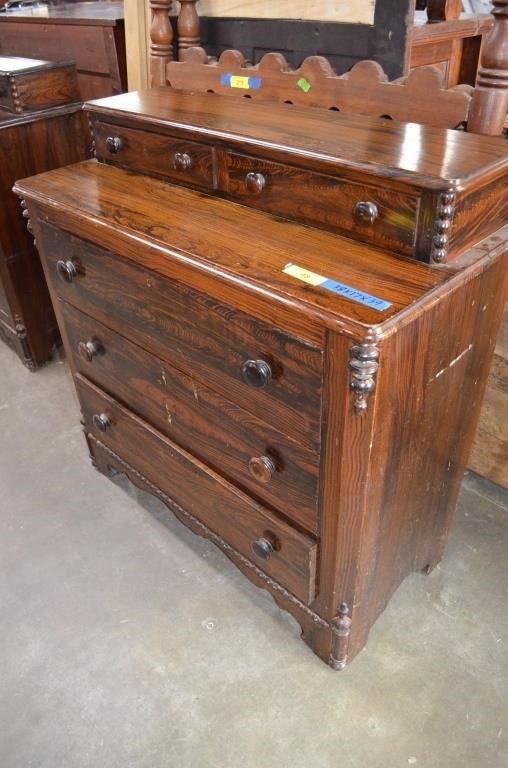 Wood Dresser with Inset Drawers on Top