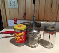 Vintage Peter Pan Peanut Butter Jar, Nut Chopper,