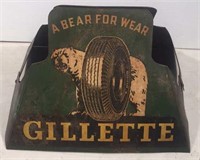 Gillette tin tire display rack