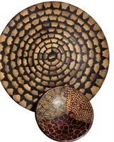 Decorative Wood Tray and Bowl