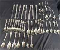 Group of assorted silver plated flatware