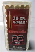 Hornady 50 rounds 22 MAG 30 grain V-Max
