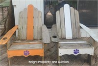 2 Clemson Adirondack Chairs needs little TLC