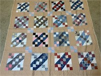 Hand stitched patchwork quilt
