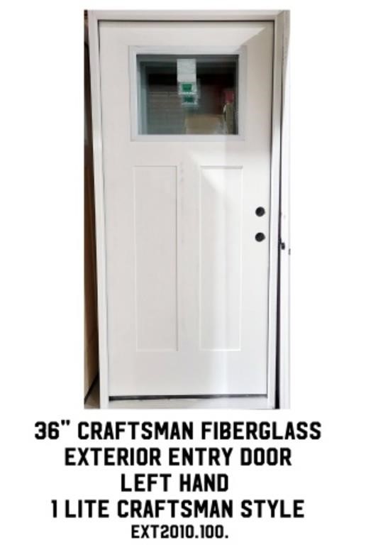 36" LH Craftsman Fiberglass Ext. Entry Door