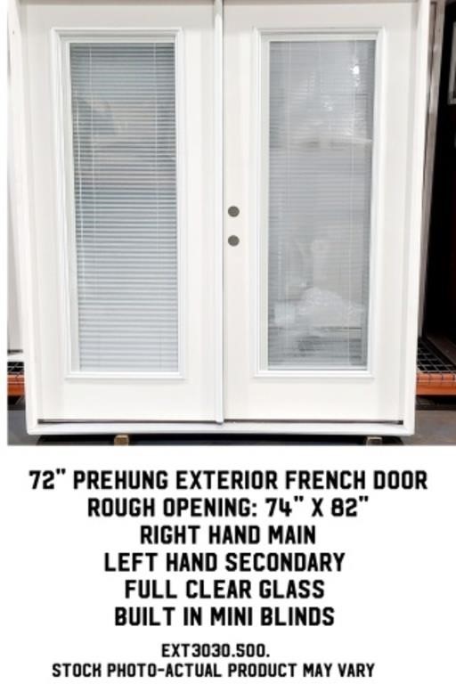 72" Pre-hung Exterior French Door