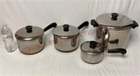 Vintage Revere Ware Saucepans & Stock Pot