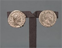 Pr. Roman Denarius Coin Clip-On Earrings