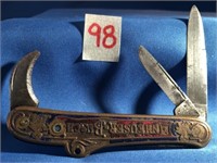 Rare Anheuser Busch Bras Knife with Painted Handle