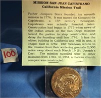 Mission San Juan Capistrano Brass Medaliion