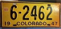 1947 Colorado Licence Plate