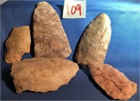 5 Broken Native American Points Surface Finds in