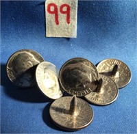 6 Clad Roosevelt Dimes Tack Conchos