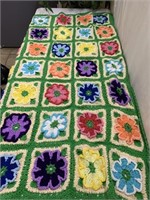 clean handma Crochet Afghan 3D Daisy Blanket 42x62