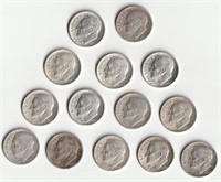 Fourteen 90% Silver Roosevelt Dimes