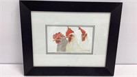 ‘Chicken Triunvirate’ watercolor print by Geneva