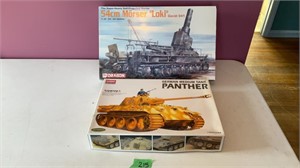2 tank models, Morser Loki 1:35 scale, German