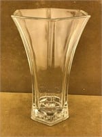 Hoosier Glass Hexagonal Flared Clear Glass Vase