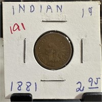 1881 INDIAN HEAD PENNY CENT