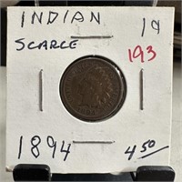1894 INDIAN HEAD PENNY CENT SCARCE