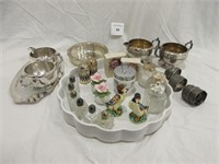 A Collectables Lot:  Shakers, Silver Plate, Etc.