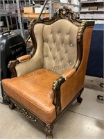 Elegant Wing back chair tufted seat like new