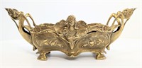 Art Nouvea Ornate Brass Jardinière Centerpiece