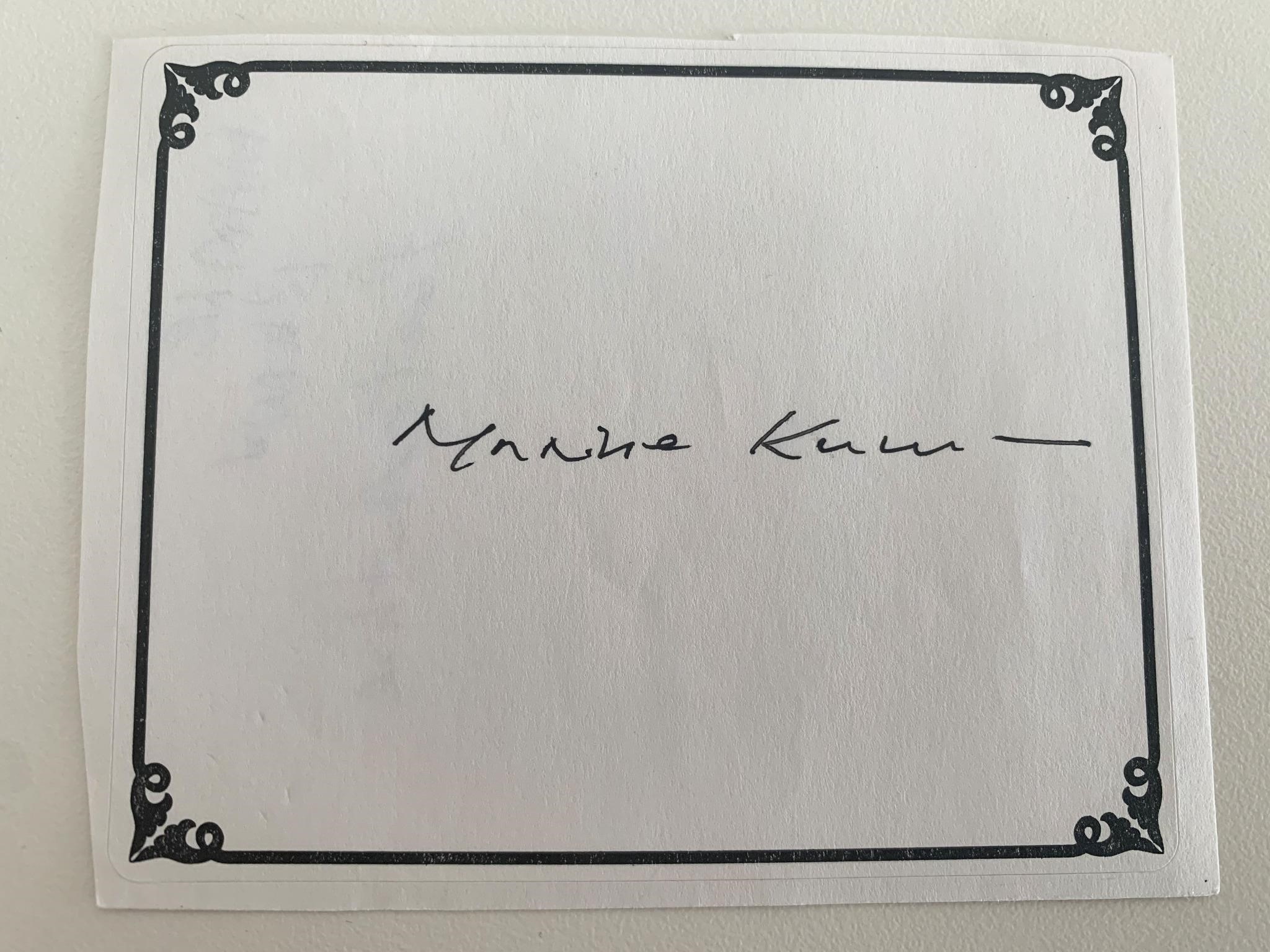 Maxine Kumin original signature
