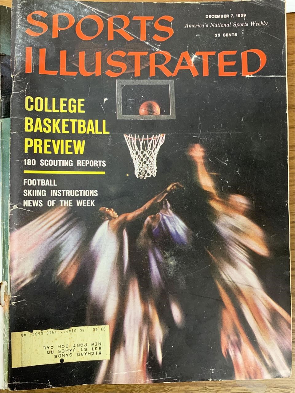 Sports Illustrated Magazine 1959 College Basketbal