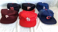 6 Vintage Baseball Hats LA, Cubs, Expos