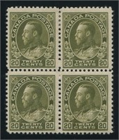 Canada 1925 #119b 20c Sage Green Wet Printing Bloc