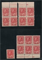 Canada 1911-1925 #106 Blocks/Plate Numbers MH/MNH