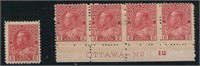 Canada 1911-1925 MNH/MH #106b 2c pink single and s