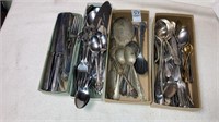 Old silverplate flatware & stainless lot