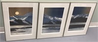 Byron Birdsall triptych, signed and numbered print