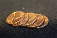 Lot of 5 Uncirculated 1960 Lincoln Cent's