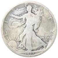 1917-D Walking Liberty Half Dollar NICELY CIRC