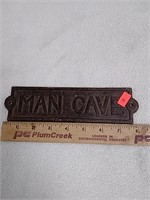 Cast Iron Man Cave plaque