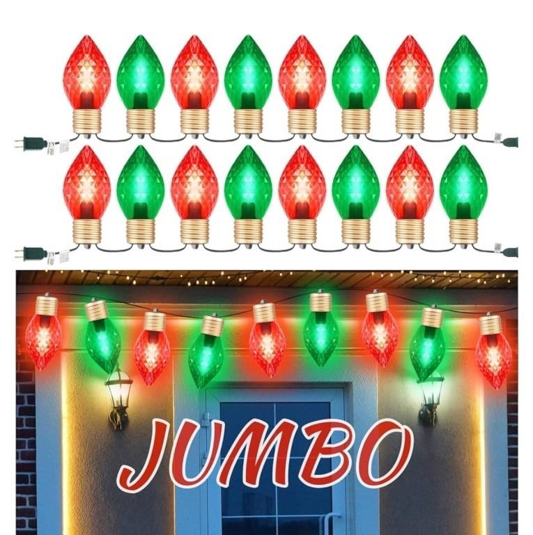 2 Pcs Jumbo Christmas Lights String Christmas