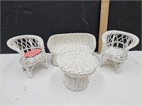White Wicker Doll Furniture Set See Size