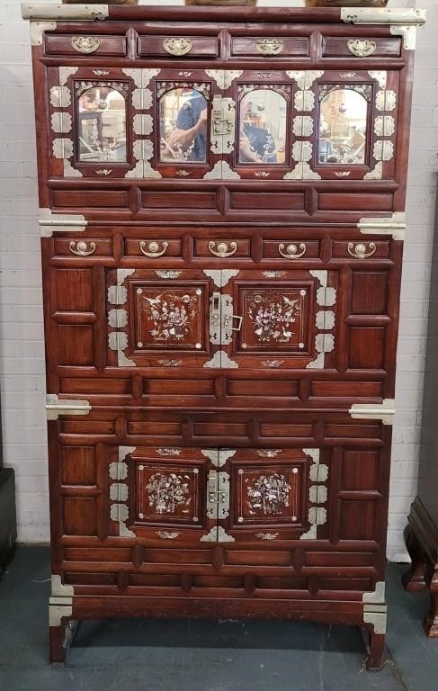 1800's 3 Section Chinese Tall Chest with Mother