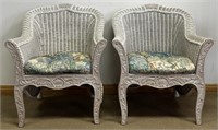 LOVELY PAIR OF WICKER ARM CHAIRS - CLEAN