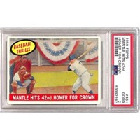 1959 Topps Mantle Hits 42nd Hr Psa 2