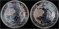 (2) 1 OZ .999 SILVER 2023 BRITANNIA ROUNDS