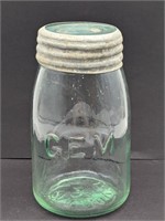 Light Green Tinted Midget Pint Gem Jar #21