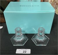 Tiffany & Co. Lead Crystal Candlesticks.